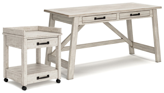 Furniture City Houma - Ashley Furniture - Carynhurst Home Office Desk and Printer Stand - Home Office Desk and Printer Stand - H755H1