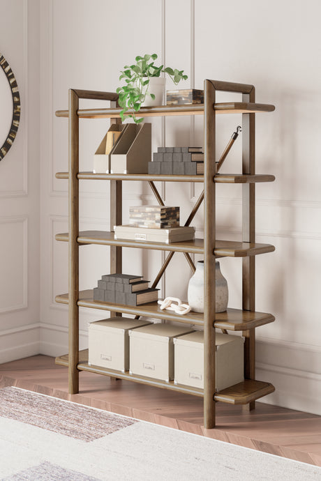 Furniture City Houma - Ashley Furniture - Roanhowe Bookcase - Bookcase / Brown - H769-70