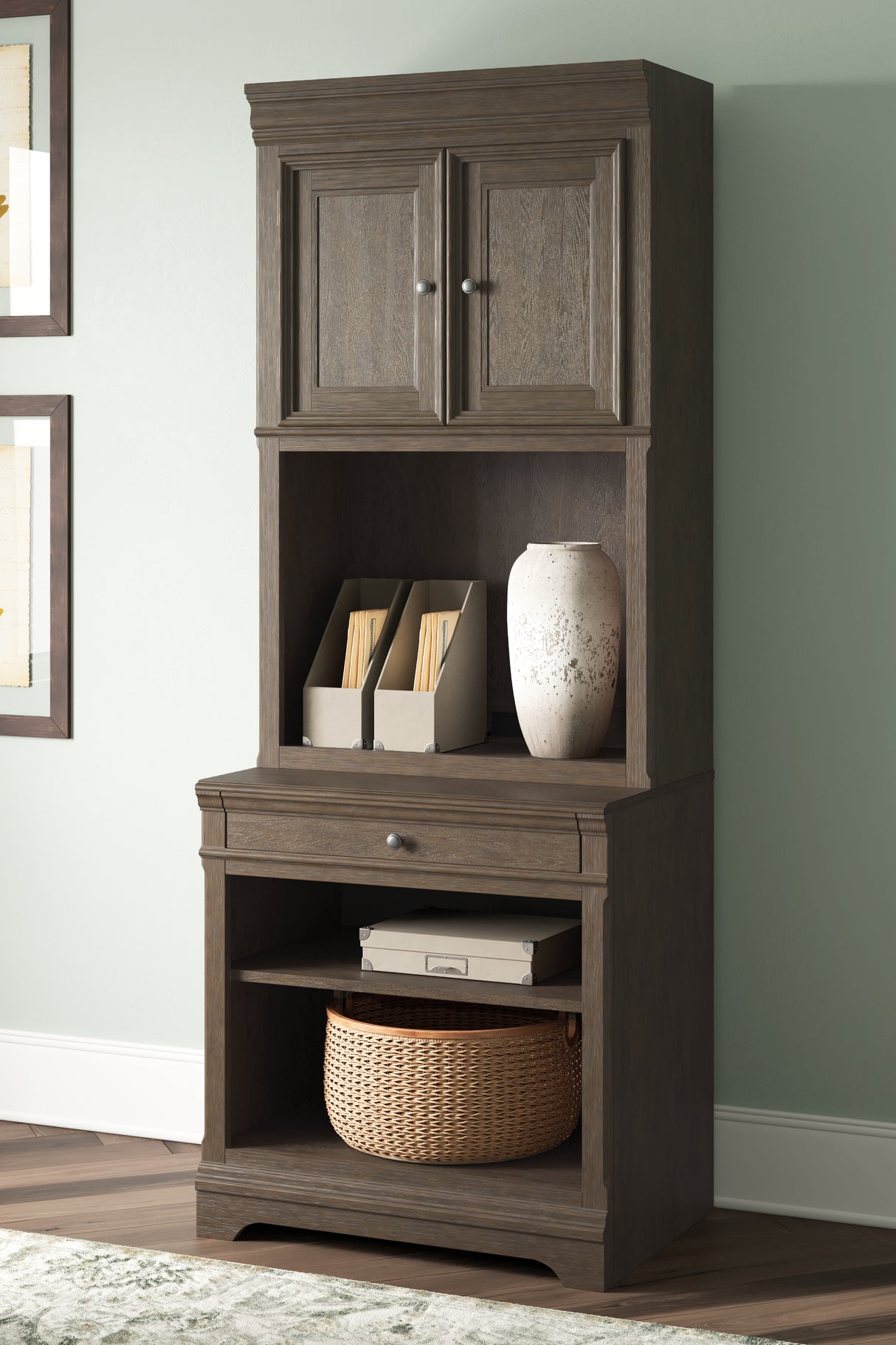 Furniture City Houma - Ashley Furniture - Janismore Bookcase - Bookcase / Weathered Gray - H776H7