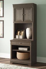 Furniture City Houma - Ashley Furniture - Janismore Bookcase - Bookcase / Weathered Gray - H776H7