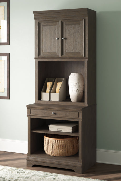 Furniture City Houma - Ashley Furniture - Janismore Bookcase - Bookcase / Weathered Gray - H776H7