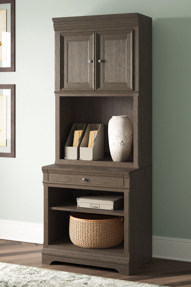 Furniture City Houma - Ashley Furniture - Janismore Bookcase - Bookcase / Weathered Gray - H776H7