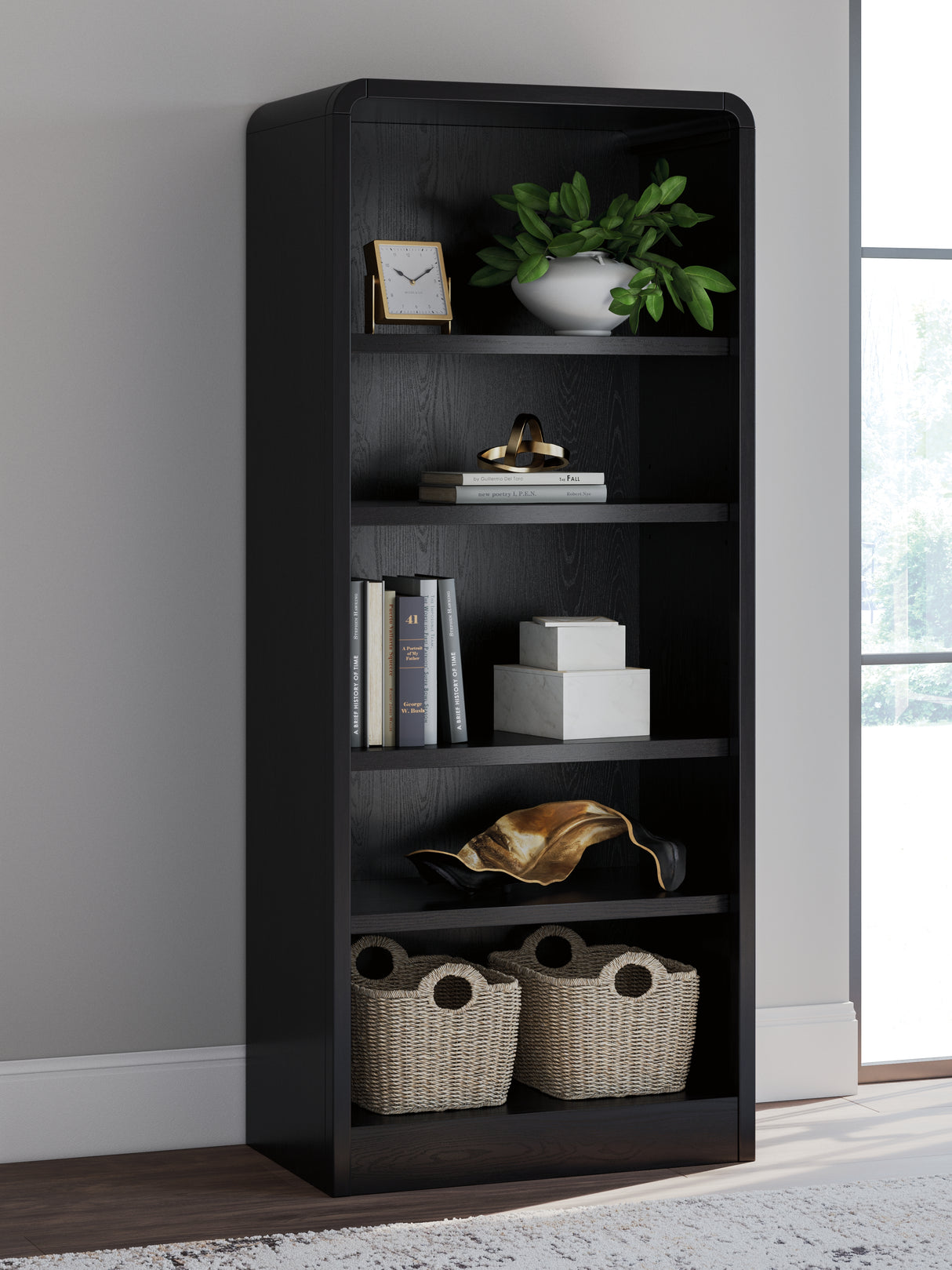 Furniture City Houma - Ashley Furniture - Rowanbeck Bookcase - Large Bookcase / Black - H821-17