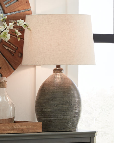 Furniture City Houma - Ashley Furniture - Joyelle Table Lamp (Set of 2) - Table Lamp (Set of 2) / Gray - L100744X2