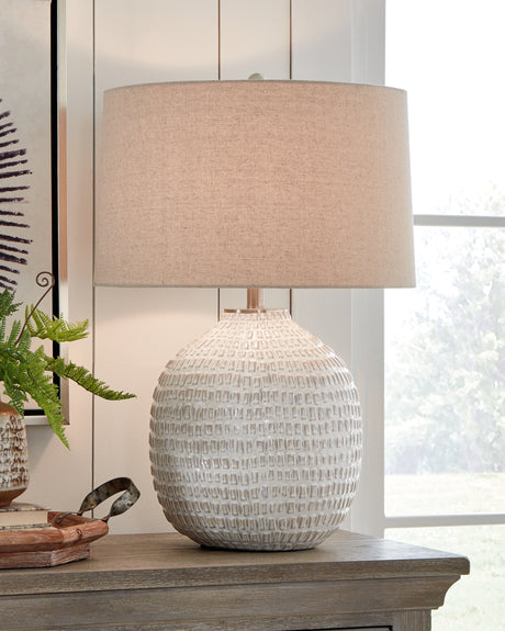 Furniture City Houma - Ashley Furniture - Jamon Table Lamp (Set of 2) - Table Lamp (Set of 2) / Beige - L100764X2