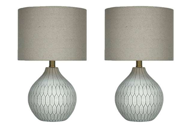 Furniture City Houma - Ashley Furniture - Wardmont Table Lamp (Set of 2) - Table Lamp (Set of 2) / White - L180094X2