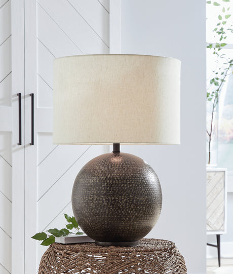 Furniture City Houma - Ashley Furniture - Hambell Table Lamp (Set of 2) - Table Lamp (Set of 2) / Black/Gold Finish - L207434X2