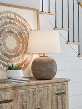 Furniture City Houma - Ashley Furniture - Neavesboro Lighting - 2-Piece Lamp Set / Antique Brown/White - L207484X2