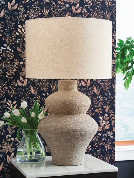 Furniture City Houma - Ashley Furniture - Jossleigh Table Lamp - Metal Table Lamp (1/CN) / Beige - L207624