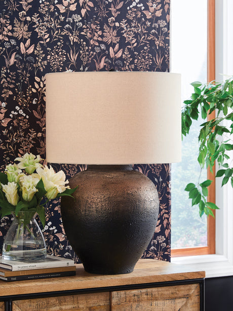Furniture City Houma - Ashley Furniture - Newgerhard Lighting - Metal Table Lamp (1/CN) / Brown/Black - L207644