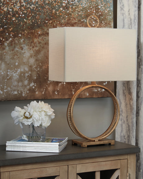 Furniture City Houma - Ashley Furniture - Mahala Table Lamp (Set of 2) - Table Lamp (Set of 2) / Antique Gold Finish - L208124X2