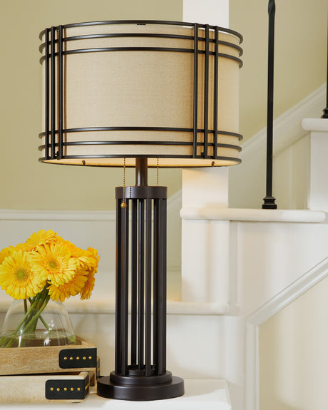 Furniture City Houma - Ashley Furniture - Hanswell Table Lamp (Set of 2) - Table Lamp (Set of 2) / Dark Brown - L208294X2