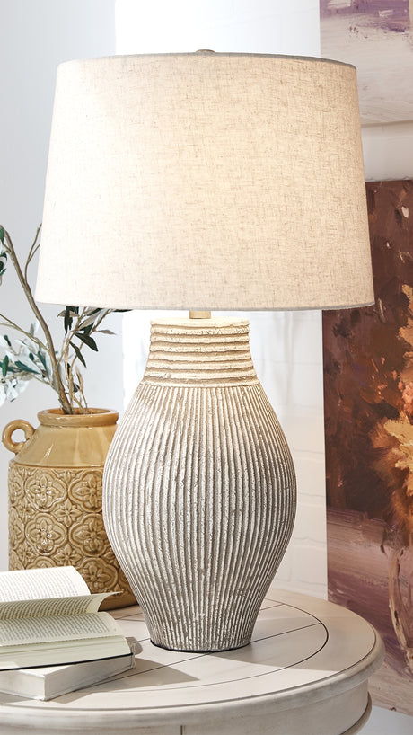 Furniture City Houma - Ashley Furniture - Layal Table Lamp (Set of 2) - Table Lamp (Set of 2) / Beige - L235634X2