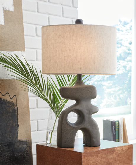 Furniture City Houma - Ashley Furniture - Danacy Table Lamp (Set of 2) - Table Lamp (Set of 2) / Distressed Black - L235754X2