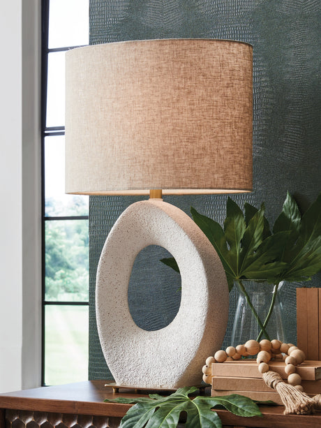 Furniture City Houma - Ashley Furniture - Trentlen Lighting - Paper Table Lamp (1/CN) / Cream/Gold Finish - L235984