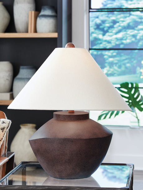 Furniture City Houma - Ashley Furniture - Honsworth Table Lamp - Poly Table Lamp (1/CN) / Antique Brown - L235994