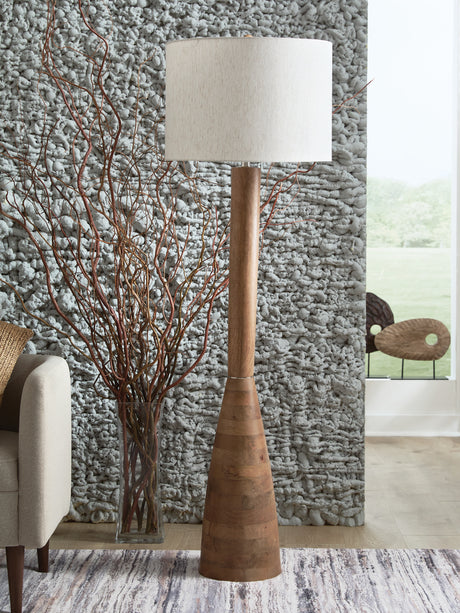 Furniture City Houma - Ashley Furniture - Ailsa Floor Lamp - Wood Floor Lamp (1/CN) / Natural Brown - L329111