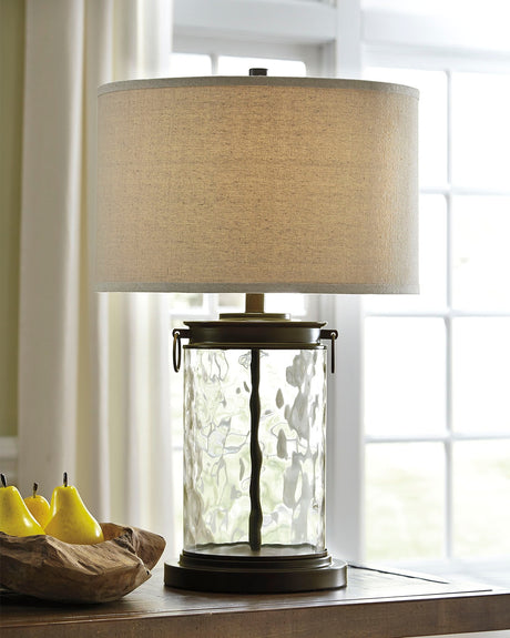 Furniture City Houma - Ashley Furniture - Tailynn Table Lamp (Set of 2) - Table Lamp (Set of 2) / Clear/Bronze Finish - L430324X2