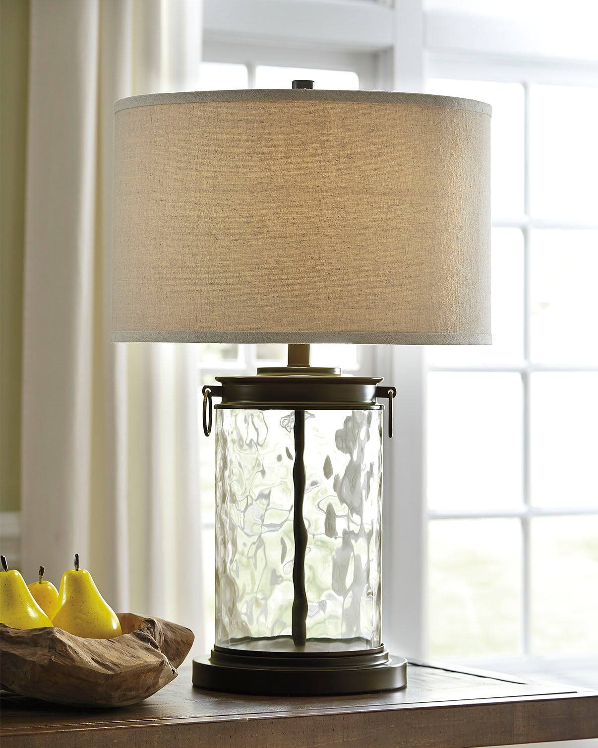 Furniture City Houma - Ashley Furniture - Tailynn Lighting - Table Lamp (Set of 2) / Clear/Bronze Finish - L430324X2