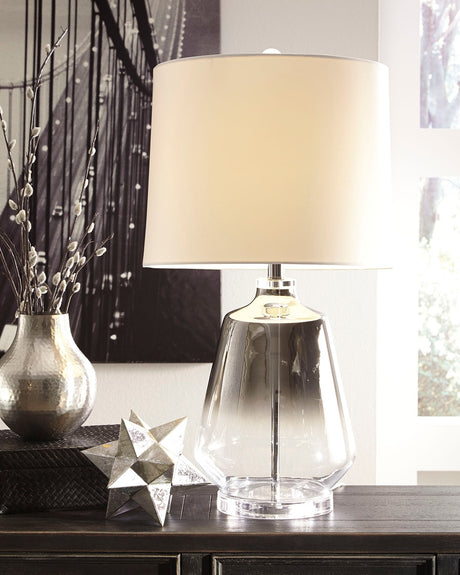 Furniture City Houma - Ashley Furniture - Jaslyn Table Lamp (Set of 2) - Table Lamp (Set of 2) / Silver Finish - L430414X2