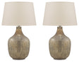 Furniture City Houma - Ashley Furniture - Mari Table Lamp (Set of 2) - Table Lamp (Set of 2) / Gray/Gold Finish - L430664X2