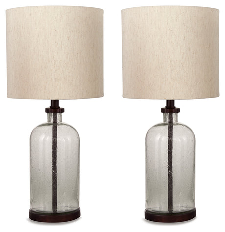 Furniture City Houma - Ashley Furniture - Bandile Table Lamp (Set of 2) - Table Lamp (Set of 2) / Clear/Bronze Finish - L430674X2