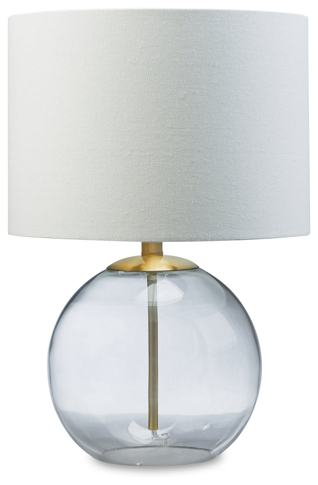 Furniture City Houma - Ashley Furniture - Samder Table Lamp - Glass Table Lamp (1/CN) / Clear/Brass Finish - L430744