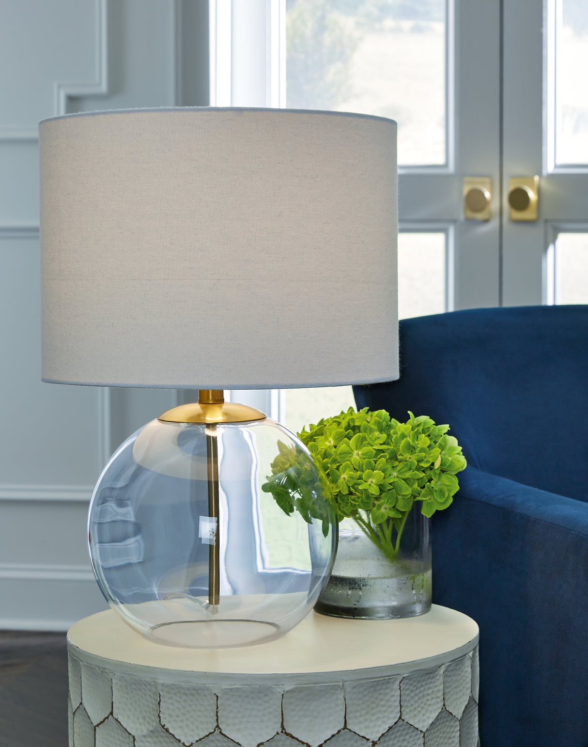 Furniture City Houma - Ashley Furniture - Samder Lighting - Table Lamp (Set of 2) / Clear/Brass Finish - L430744X2