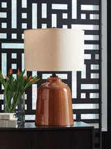 Furniture City Houma - Ashley Furniture - Aaleahya Table Lamp - Glass Table Lamp (1/CN) / Rust - L430904