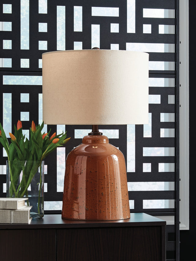 Furniture City Houma - Ashley Furniture - Aaleahya Table Lamp - Glass Table Lamp (1/CN) / Rust - L430904