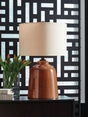 Furniture City Houma - Ashley Furniture - Aaleahya Table Lamp - Glass Table Lamp (1/CN) / Rust - L430904