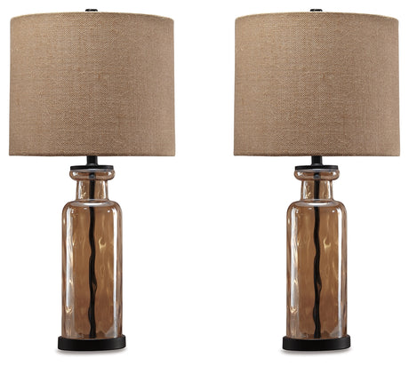 Furniture City Houma - Ashley Furniture - Laurentia Table Lamp (Set of 2) - Table Lamp (Set of 2) / Champagne - L431414X2