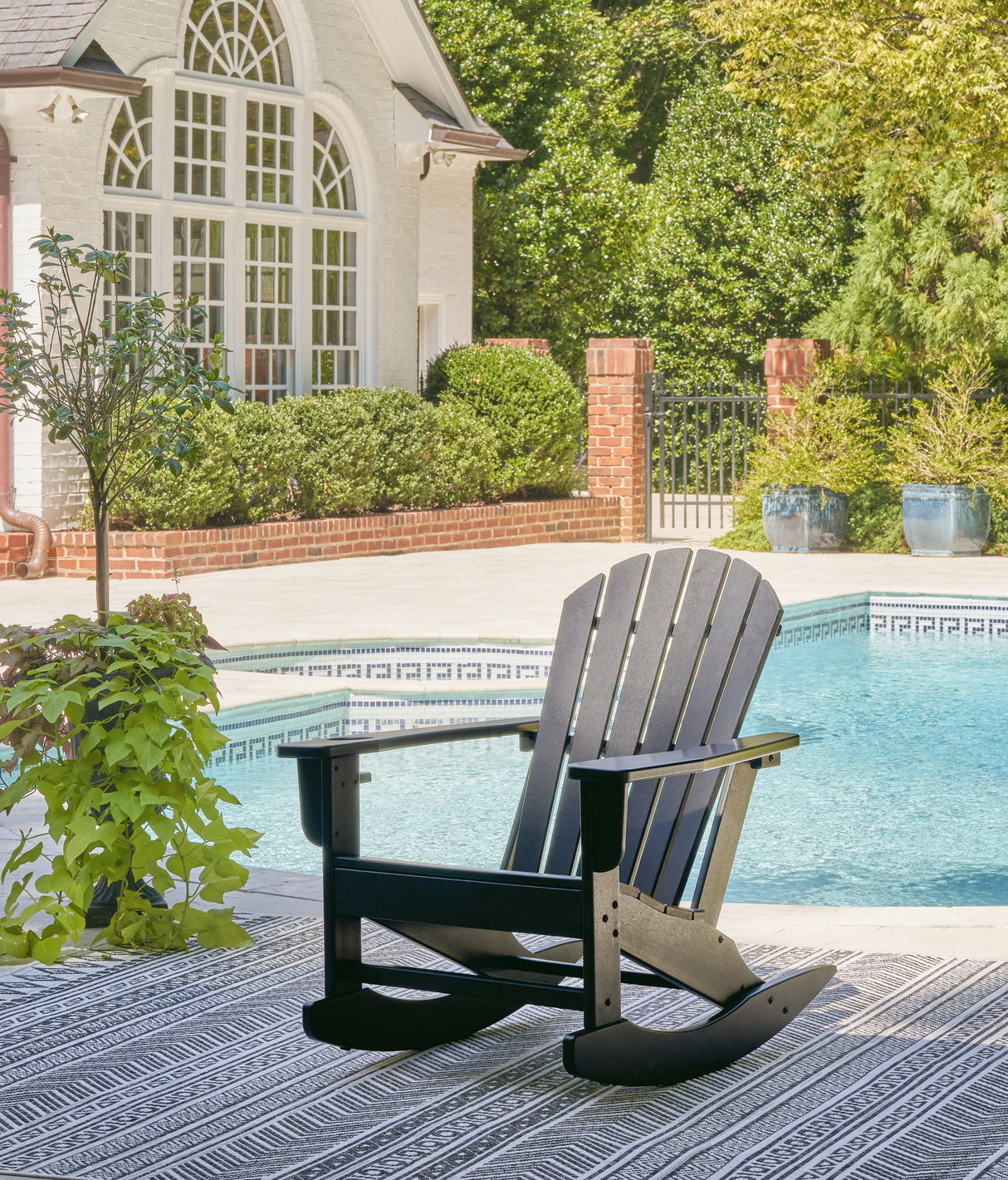 Furniture City Houma - Ashley Furniture - Sundown Treasure Outdoor - Rocking Chair / Black - P008-827