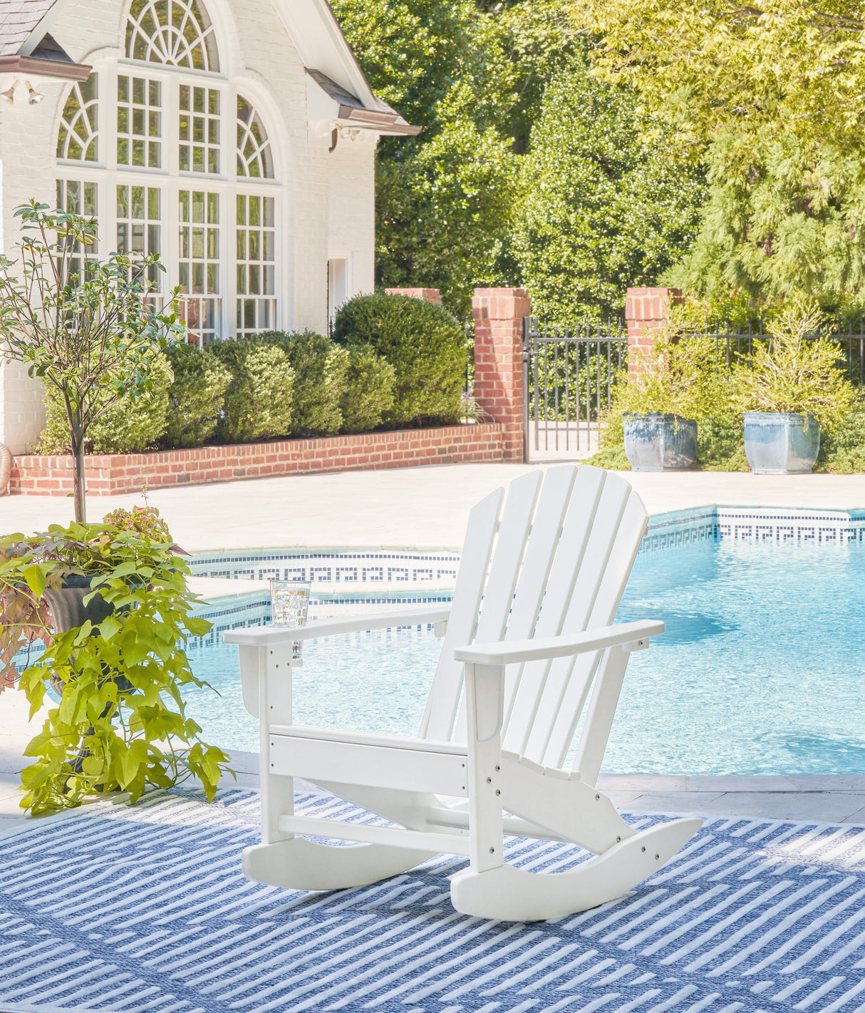 Furniture City Houma - Ashley Furniture - Sundown Treasure Outdoor Rocking Chair - Rocking Chair / White - P011-827
