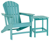 Furniture City Houma - Ashley Furniture - Sundown Treasure Adirondack Chair with End Table - Adirondack Chair with End Table / Turquoise - P012P1