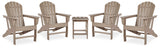Sundown Treasure 4 Adirondack Chairs and Outdoor End Table