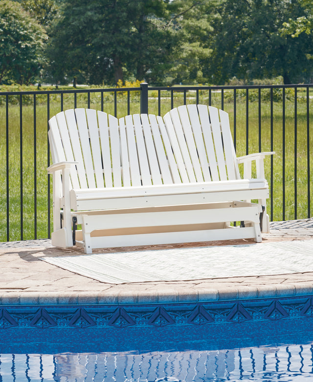 Furniture City Houma - Ashley Furniture - Hyland wave Outdoor Glider Loveseat - Glider Loveseat / Black - P108-835