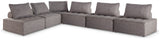 Furniture City Houma - Ashley Furniture - Bree Zee 6-Piece Outdoor Modular Seating - 6-Piece Outdoor Modular Seating / Brown - P160P11