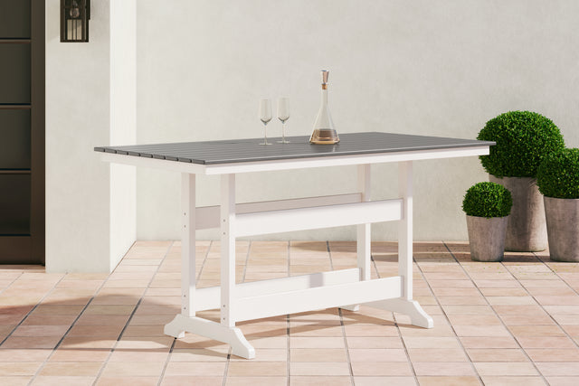 Furniture City Houma - Ashley Furniture - Transville Outdoor Counter Height Dining Table - RECT COUNTER TABLE W/UMB OPT - P210-642
