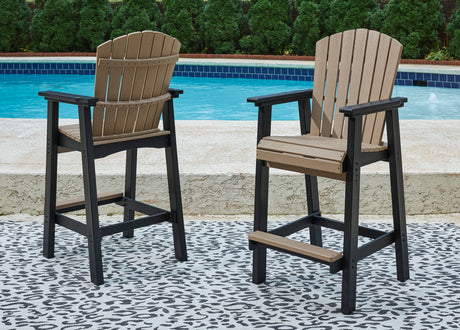 Furniture City Houma - Ashley Furniture - Fairen Trail Barstool (Set of 2) - Tall Barstool (Set of 2) / Black/Driftwood - P211-130