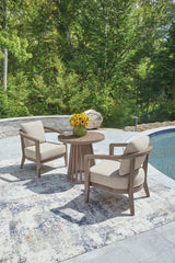 Joy Lagoon Outdoor Chairs with Cushions/Table (Set of 3)