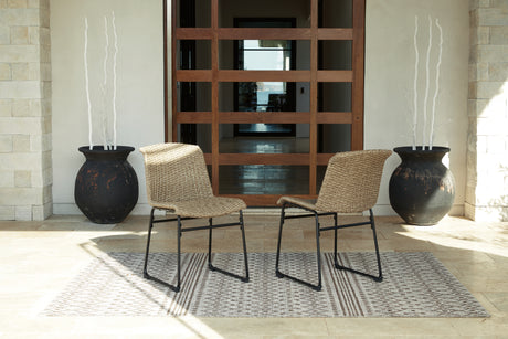 Furniture City Houma - Ashley Furniture - Amaris Outdoor Dining Chair (Set of 2) - Chair (Set of 2) / Brown/Black - P369-601