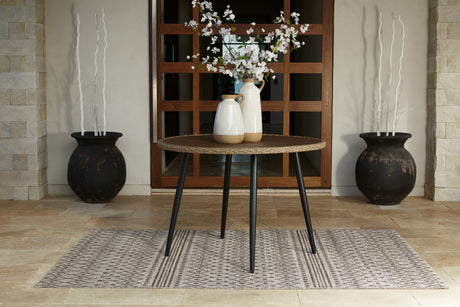 Furniture City Houma - Ashley Furniture - Amaris Outdoor Dining Table - Round Dining Table / Brown/Black - P369-615