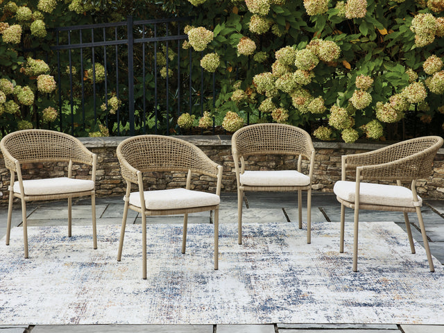 Furniture City Houma - Ashley Furniture - Orchard Beach Outdoor Arm Chair with Cushion (Set of 4) - Arm Chair With Cushion (4/CN) - PCP373-601A