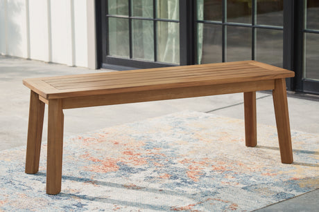 Furniture City Houma - Ashley Furniture - Janiyah Outdoor Dining Bench - Bench / Light Brown - P407-600