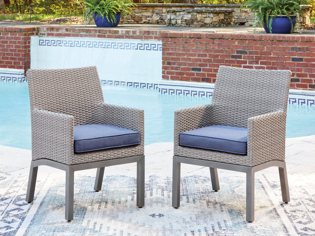 Furniture City Houma - Ashley Furniture - Half Moon Beach Outdoor Arm Chair with Cushion (Set of 2) - Arm Chair With Cushion (Set of 2) - PCP418-601A