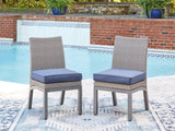 Furniture City Houma - Ashley Furniture - Half Moon Beach Outdoor Side Chair with Cushion (Set of 2) - Side Chair with Cushion (Set of 2) - PCP418-601