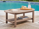 Furniture City Houma - Ashley Furniture - Grover Beach Outdoor Coffee Table - Oval Cocktail Table - PCP422-700