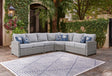 Furniture City Houma - Ashley Furniture - Naples Beach 4-Piece Outdoor Sectional - 4-Piece Outdoor Sectional / Light Gray - P439P2