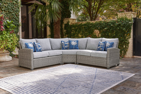 Furniture City Houma - Ashley Furniture - Naples Beach Outdoor - 3-Piece Outdoor Sectional / Light Gray - P439P1